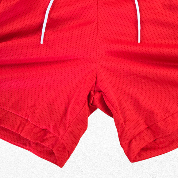 Puma Hoops High Risk Red Foundation Athletic High Waisted Shorts Size Medium - Picture 6 of 13